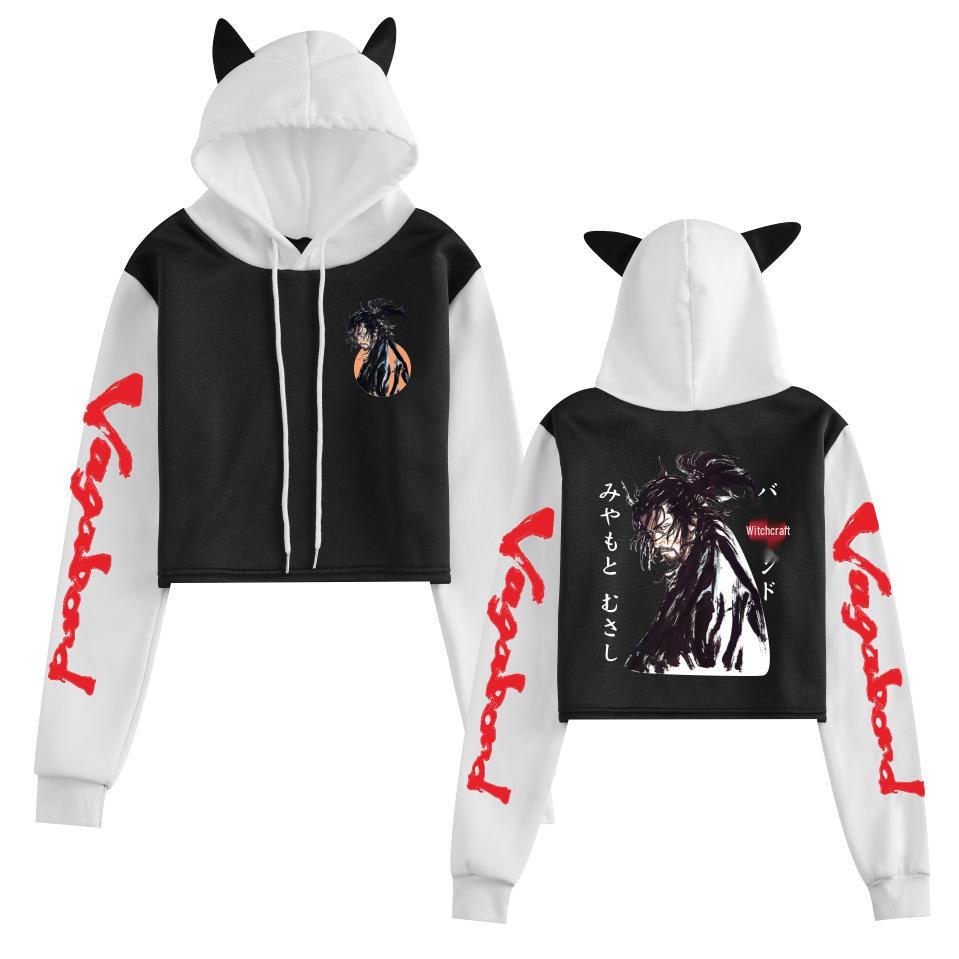 2024 Miyamoto Musashi Anime Cat Ear Crop Top for Women
