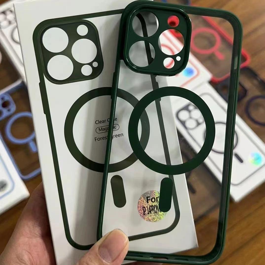 

Подходит для Apple 16Pro Чехол-скин с эффектом кожи Магнитный чехол Magsafe IPhone 15 Акриловый 14 Чехол для мобильного телефона iPhone 15Plus