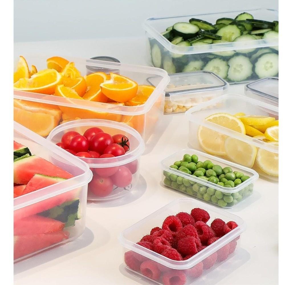 Transparent Airtight Food Containers Snap Lids Sealed Food Storage Containers Leakproof Plastic Refrigerator Storage Box