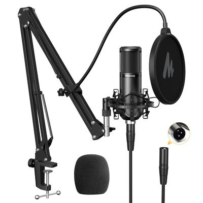 MAONO XLR Kondensator Mikrofon Mikrofon-Set Unidirektionaler Verteilerarm Inklusive Kabel Für Den Ton Passend Für Notenständer/XLR-XLR
