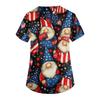 Happy Valentine's Day Women's Fashion V-neck Short Sleeve Workwear With Pockets Tops