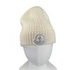 Excellent Knit Cap BERRETTO With Logo Emblem White Wool Women J20933B00072 Used