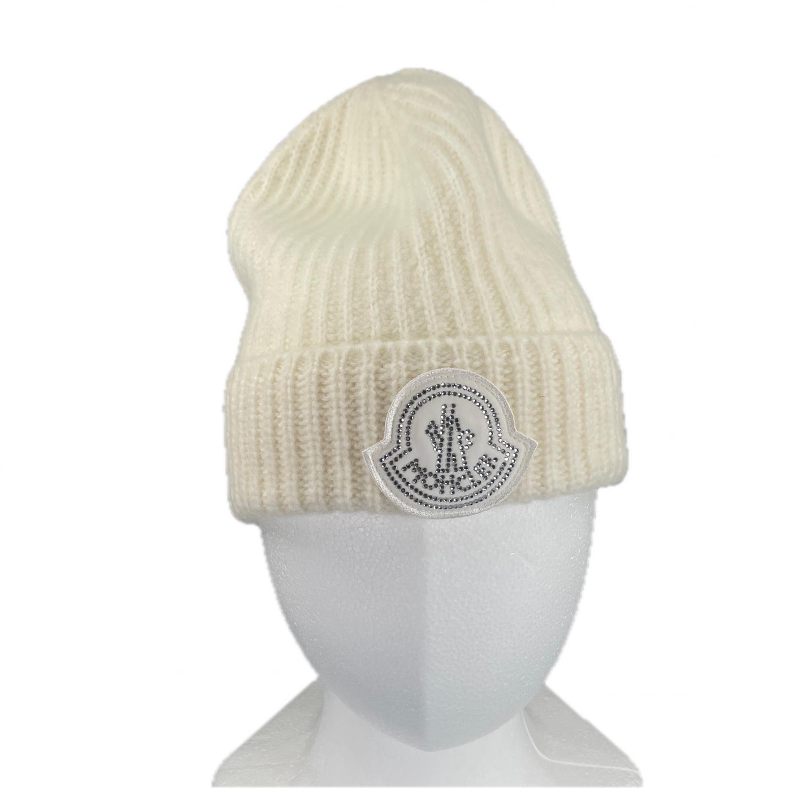 

Відмінна в язана шапка MONCLER BERRETTO З емблемою логотипу біла вовна Жіноча J20933B00072 Б/В