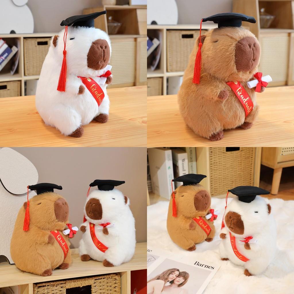Graduation Stuffed Capybara Toy Commemorative Plush Doll Gift For Exams Students