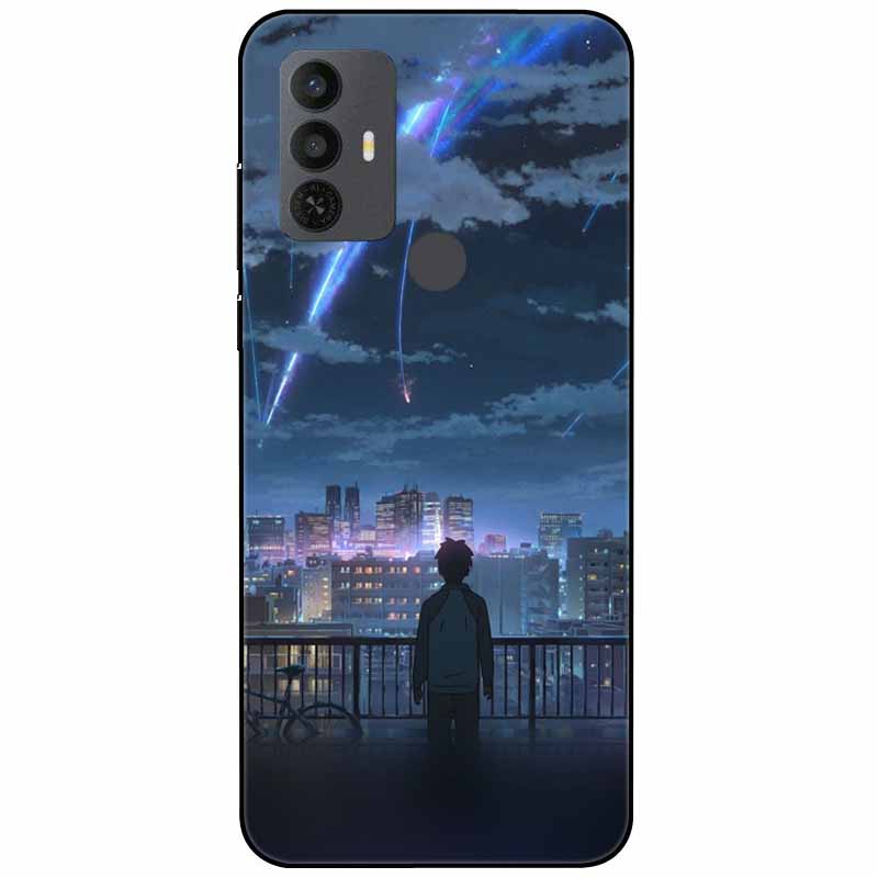 Phone Cover For Alcatel 1V 2021 Case Silicone Lovely Black Bumper Soft TPU Coque for Alcatel 1V (2021) 6002A 6002D 1 V Shells