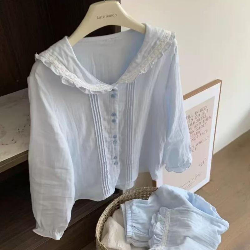 

Women s Luxury Lightweight Lace Pajama Set for Home & Outdoor - Spring & Autumn Collection Medium