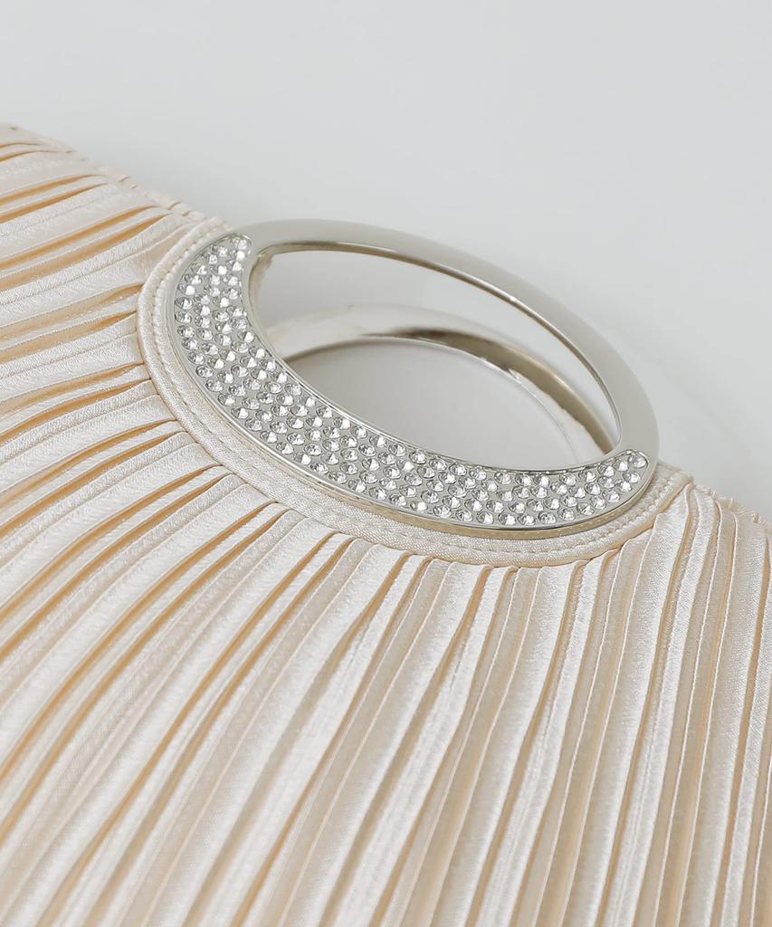 Party party long clutch mini shoulder entrance graduation school entrance graduation F na0150004252 [niana] handbag, bag, satin, pleats, beaded,