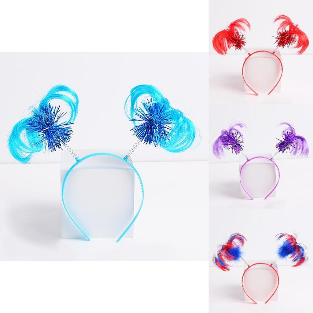 1980s Celebration Headgear Set With Feather Wigs And Jewelry For Seasonal Festivities