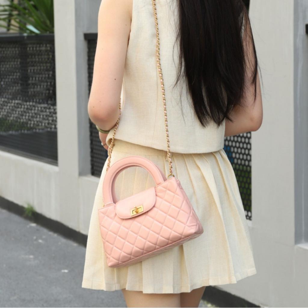 Xiaoxiangfeng chain bag women's diamond handbag, high sense 2025 new leather women's bag, shoulder crossbody small square bag