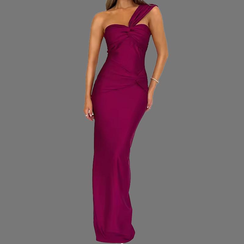 Spring New, Sexy Tube  Solid Color Splicing Hip-wrapped Slim-fit Dress