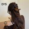 Women Hair Clip Faux Leather Twist Bowknot Decor Hair Pin Back Head Hair Barrette Headwear Hair Accessories