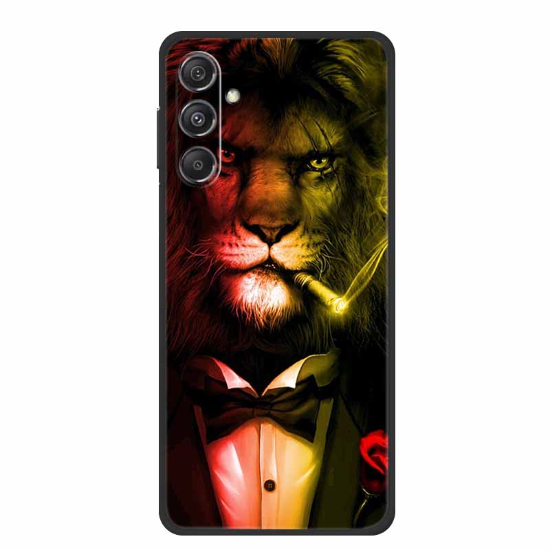 For Samsung A16 5G Phone Case Cover Lion Wolf Tiger Black Silicone Soft Back Cover Cases For Samsung Galaxy A16 Case A 16 Coque