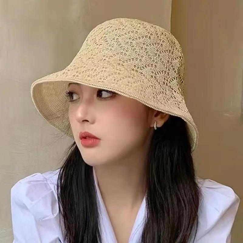 Hats For Women Bucket Hat Linen Korean Tide Summer Thin Section Double-Sided Breathable Sun Protection Cap Panama