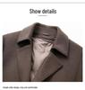 2025 Winter Men's Fashion Wool Coat, Double-Sided with Suit Collar, White Goose Down, Trendy Warm Outerwear