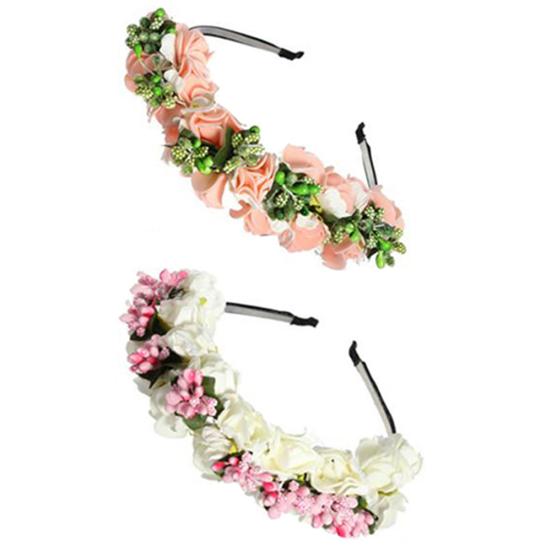 Frauen Blume Boho Floral Stirnband Girlande Festival Hochzeit Braut Haarband
