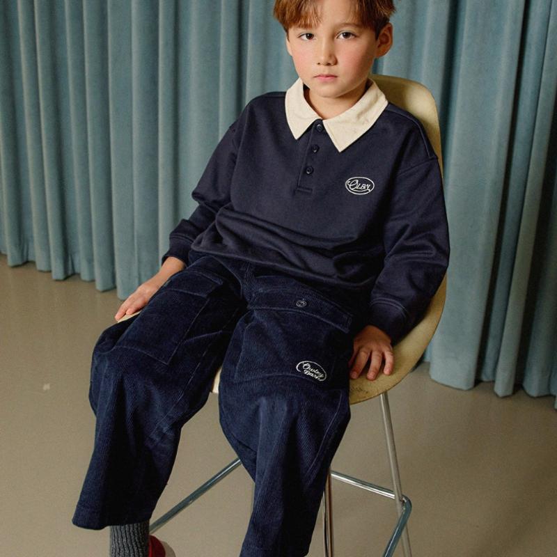  Olivan  Corduroy Wide Pants  Navy 