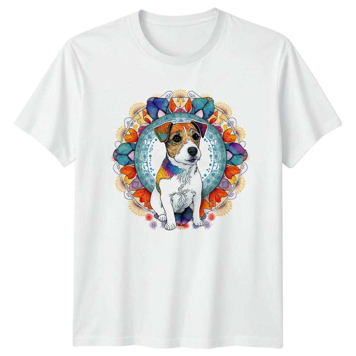 Jack Russell Terrier T-Shirt Dog Lover Mandala Art Gift For Him And Her XXXXL