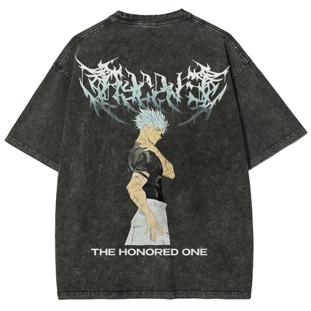 

Anime Jujutsu Kaisen Gojo Satoru Graphic T Shirt Men Vintage Washed T-shirts Oversized Cotton Tee Harajuku Male Manga Tshirt S хакі