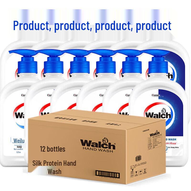 Walch Antibacterial Hand Soap, Light Fragrance (12 x 525ml)