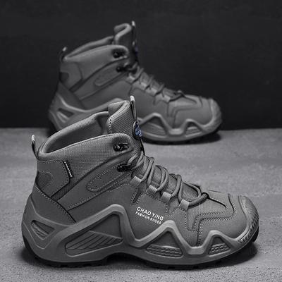 New Shock-absorbing Hiking Shoes for Men Waterproof Non-slip Wear-resistant Outdoor Slip-on Thick Soled Mountaineering Boots