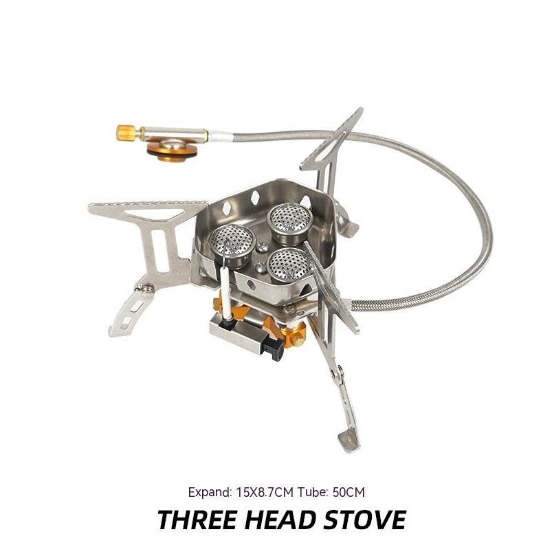 Portable Mini Square Stove Gas Stove Folding Card Stove Outdoor Cooking Utensils Barbecue Foldable Windproof Square Stove