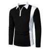 Color Blocked Pattern Digital Design Fashionable Men's Long Sleeved Polo Shirt Spring and Autumn Casual Daily Outdoor 100% Polyester Fiber