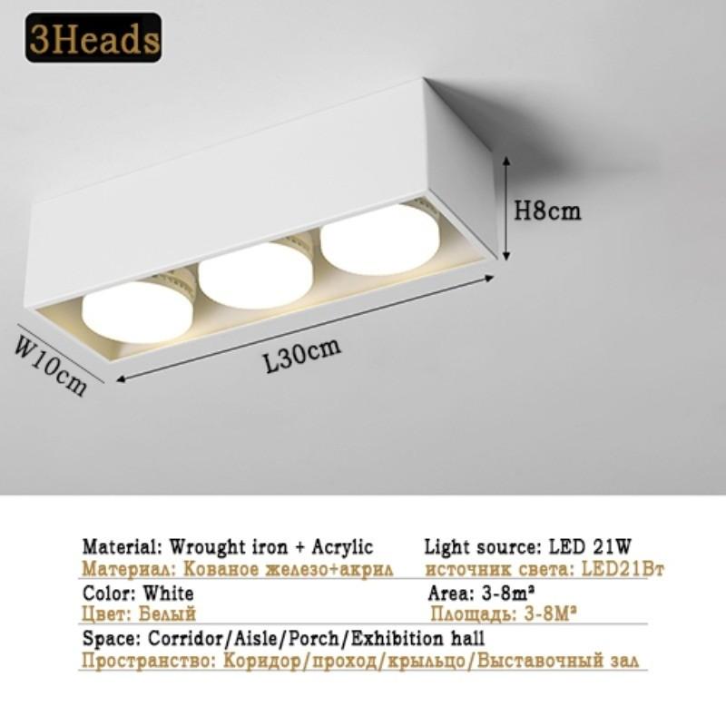 

Living Room Minimalist Long Strip Aisle Lamp Spotlight Adjustable Lighting Angle LED Ceiling Lights Modern Ceiling Downlight 3 Lights--White