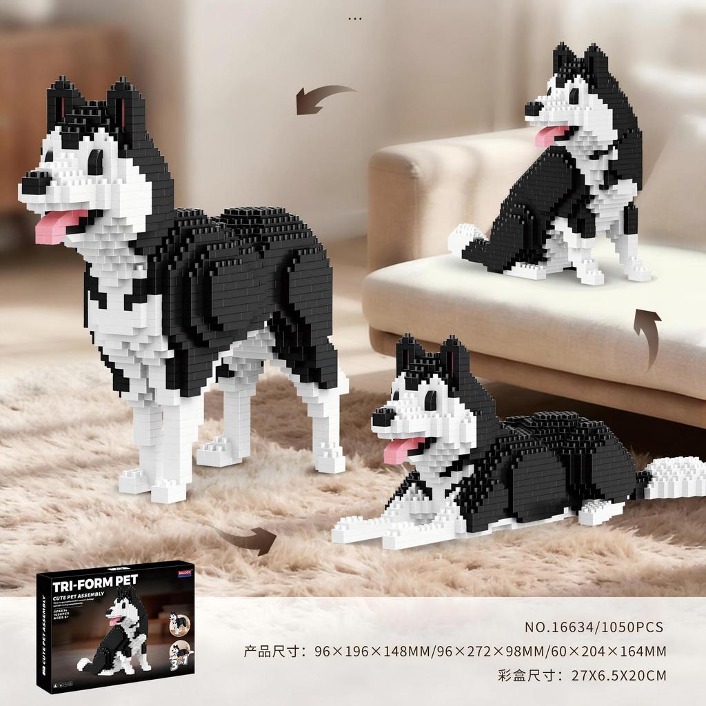 Lifelike Pet Sculpture DIY Brick Craft Set Cat Dog Multi Posture Living Room Table Decor Unique Handcraft Gift For Animal Fans