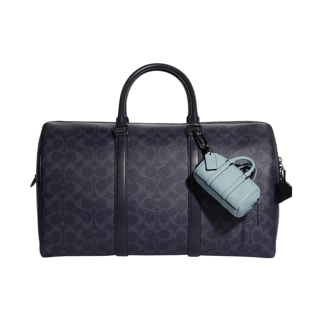 New COACH Cow Leather Boston Bag, Handbag, Charm Bag, Accessory Unisex Light Blue C9980-QBPOW