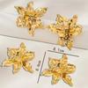 Exaggerated Fashion Personality Trend Alloy Big Flower Stud Earrings Bracelet Simple Niche Versatile Models