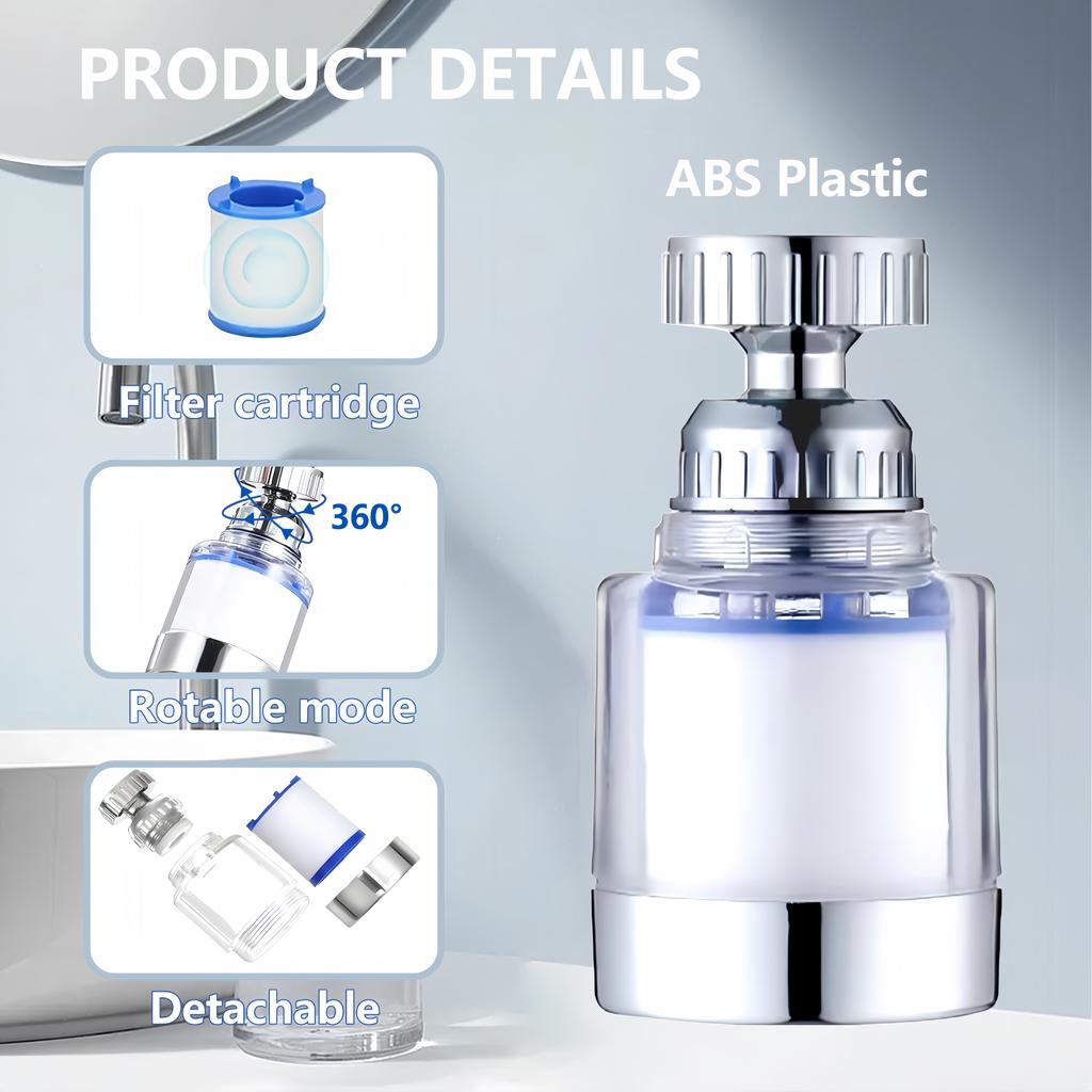 360 Rotating Water Purifier Filter Tap Universal For Kitchen Bathroom Shower Household Filter PP Cotton Filtered Showers Head
