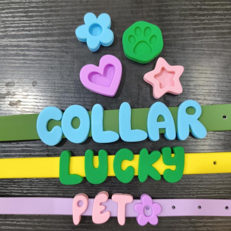 Soft Silicone Custom Name Pet Collar, Personalized Letter ID Collar for Small Medium Dogs Daily Walking