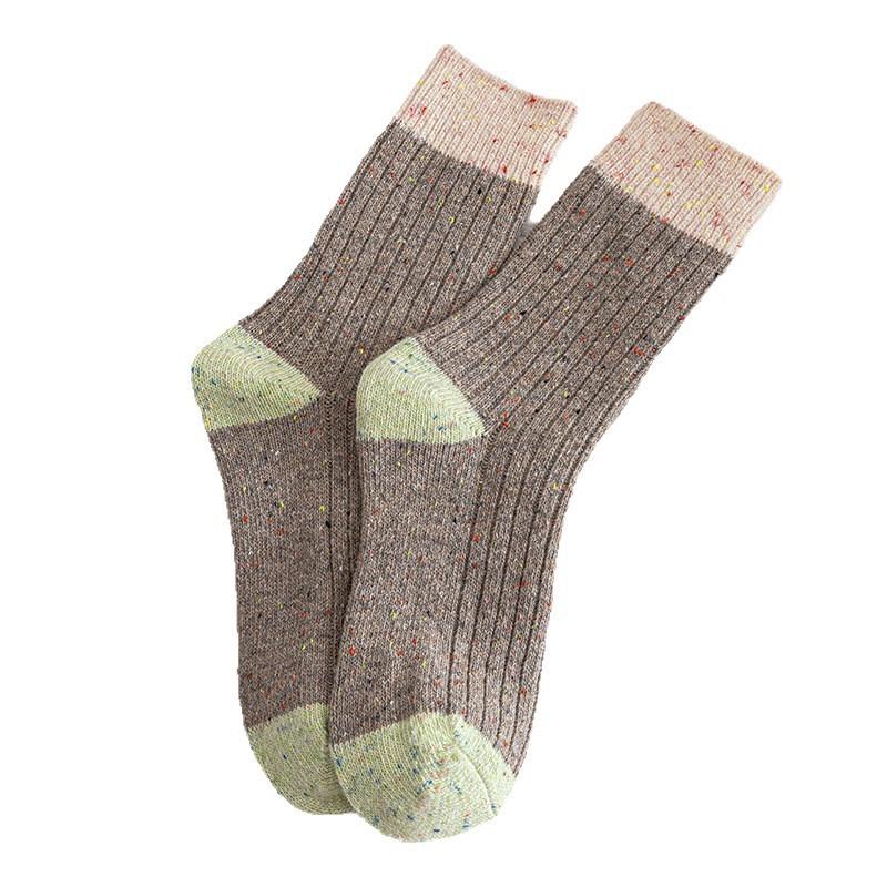 Winter and Autumn Wool Socks - Children's Mid-Calf Socks with Padding and Thickening for Warmth and Colorful Plush Socks for Women in Wool
