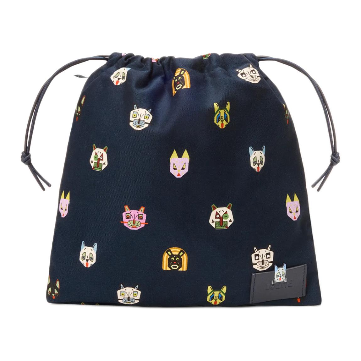

Loewe Cats Cartoon Print Drawstring Design Fabric Clutch Small Unisex Clutch Blue C643057X03-5100 Gift Set(Basic Set+Box+Shopping Bag)