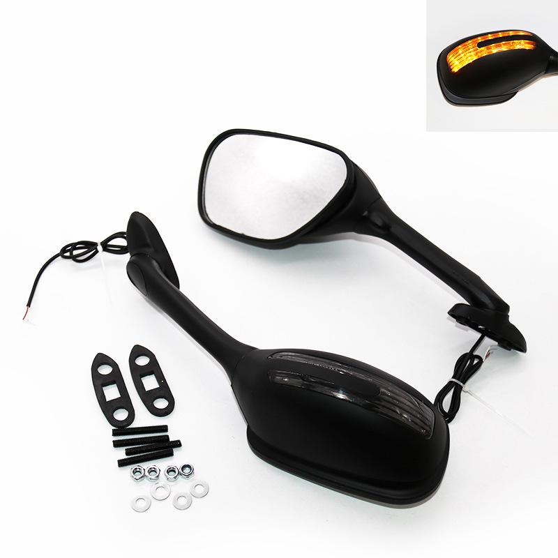 

Зеркала заднего вида с подсветкой для Suzuki GSXR1000 2005-2006 - Светоотражатели в стиле спорткара чёрный