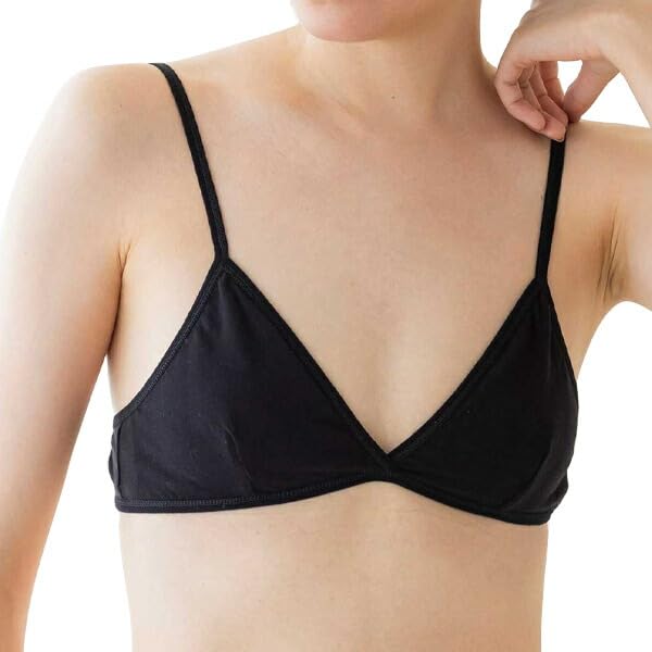 

PeopleTree Organic Cotton Jersey M Bra, Black, чёрный