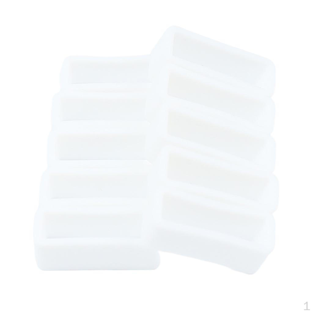 10 силиконовых сменных спортивных браслетов 28MM  white