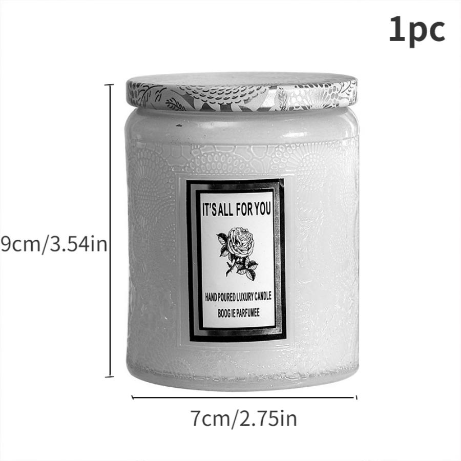 1pc Large Glass Jar Aromatherapy Scented Candles Soy Wax Smokeless Candles Are Suitable for Weddings and Holiday Party Decoratio