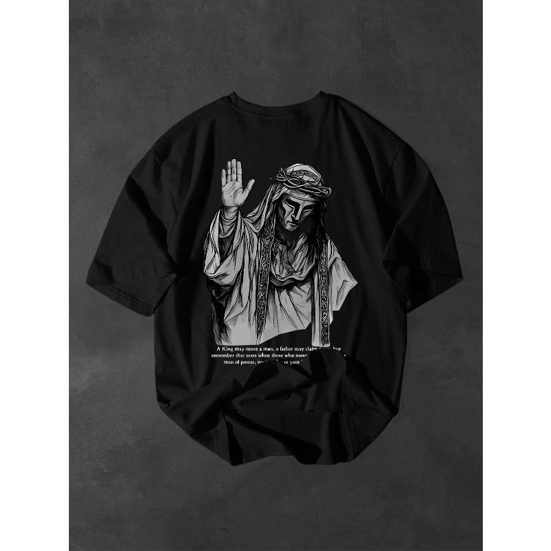 European sizes Men's Crew Neck T-Shirt, Vintage Short Sleeve