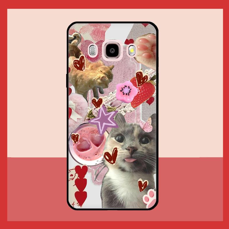 

funny Cute Kitty Cat Aesthetic Case For Samsung Galaxy J6 J4 Plus A6 A7 A8 A9 J8 2018 J3 J5 J7 2017 J1 A3 A5 2016 Cover A5 2017 - A520 A520F