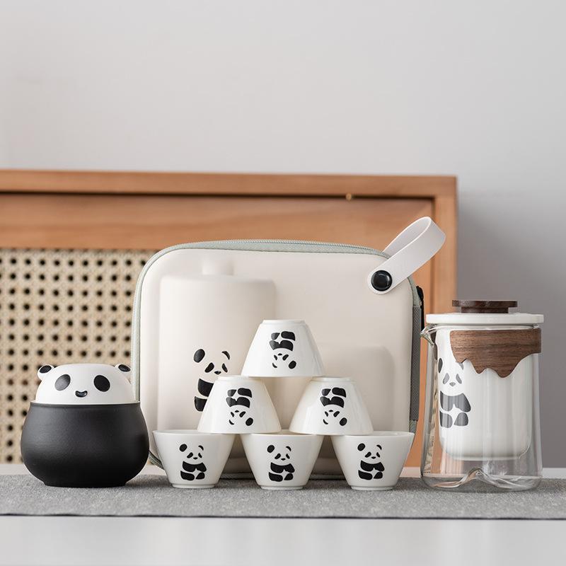 Panda Kung Fu Tea Set Teacup Set Portable Travel Tea Set Tea Pot Kuaike Tea Cup High-end Business Gifts