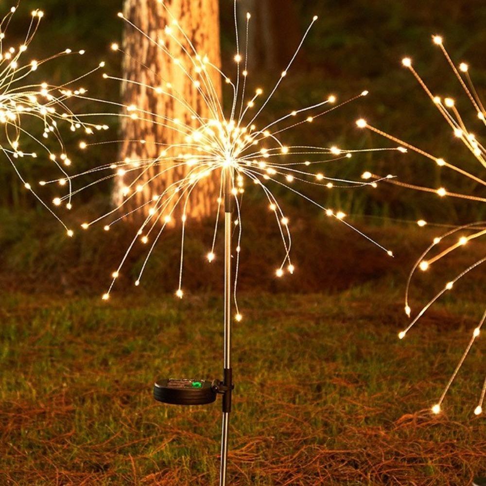 1/4 piezas Luces Solares Impermeables de Fuegos Artificiales Chispas Luz de Hada Paisajismo Luces de Jardín Luz de Decoración Exterior Patio Porche Camino