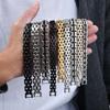 Stylish Strap Chain Bracelets for Men Boys,Waterproof Stainless Steel Thick Chain Wristband,Father's Day Husband Dad Gift