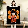 1PC Son Goku Patterned Flannel Blanket Suitable For All Seasons For Home Decor Warmth And Comfort Gifts Holiday Present