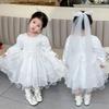 White Tulle Dress for Girls, Ages 2-7 - Spring/Autumn Flower Girl Dress