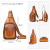 Whatna Antique-Style Tanned Natural Cowhide Leather One-Shoulder Bag for Men, 3-Way, Crossbody, Mini Body Bag, Chest Bag, Genuine Leather, Thick