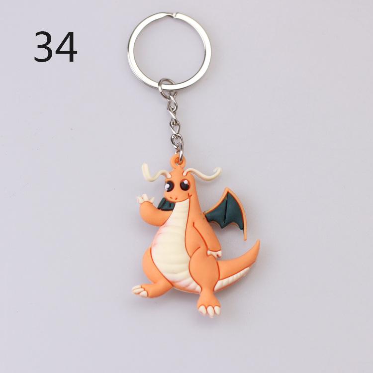Pokemon Keychain: Pikachu, Dragonite, Eevee Figure Pendant