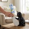 Cat Statue Kitten with Tilted Flower Vase Ceramic Flower Holder Decorative Vase  Flower Arrangement
