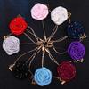 Fashion Rose Groomsmen Lapel Pins Handmade Boutonniere Pin Wedding Corsage Suit Accessories