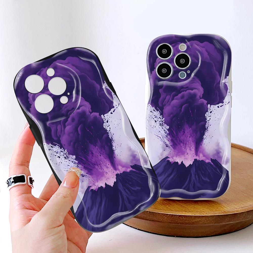 Cartoon Pattern Cream Texture Casing Wavy Edge Soft Silicone Cover Phone Case for IPhone Samsung Huawei Honor Xiaomi Redmi Infinix Tecno